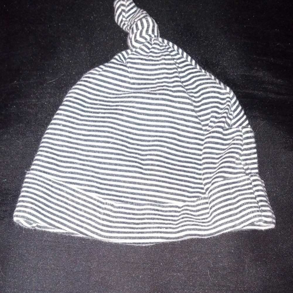 Gerber Black and White Striped Baby Hat